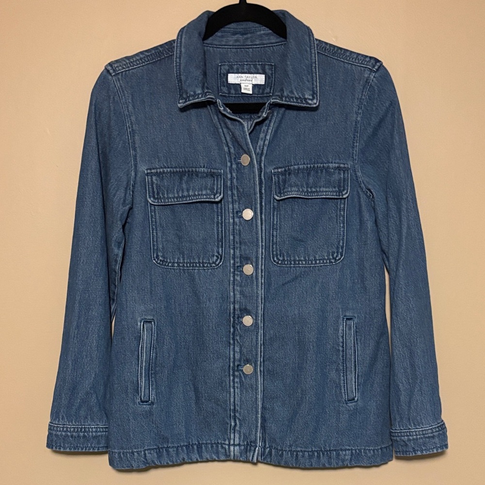 Ann Taylor Blue Jean Jacket XSP Petit